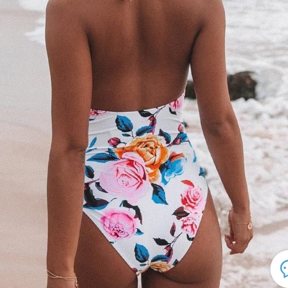 NEW Adorable one piece XL striped/floral swimsuit - Picture 2 of 10